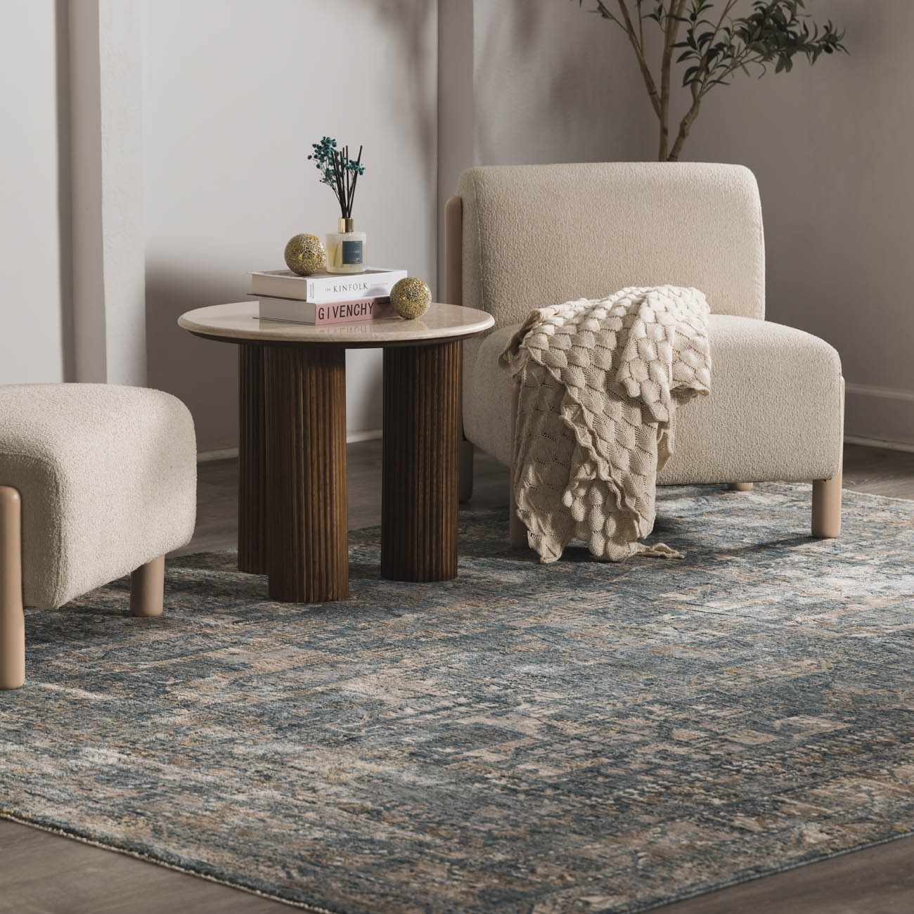 Mirabel Denim Blue Traditional Rug