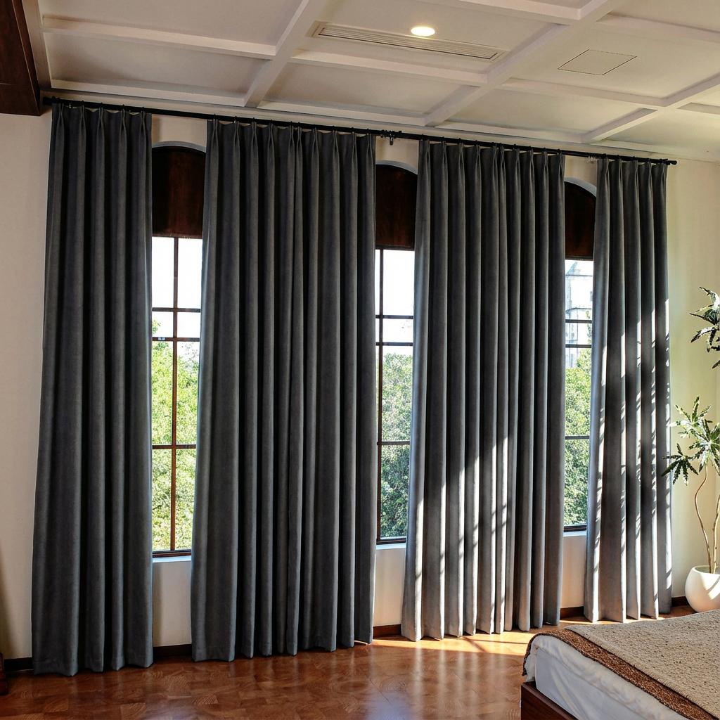 Custom Luxury Silk-Fiber Blackout Curtains-10