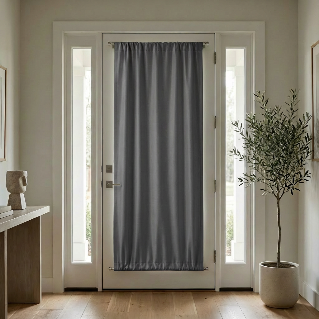 Custom Luxury Silk-Fiber French Door Blackout Curtains-8