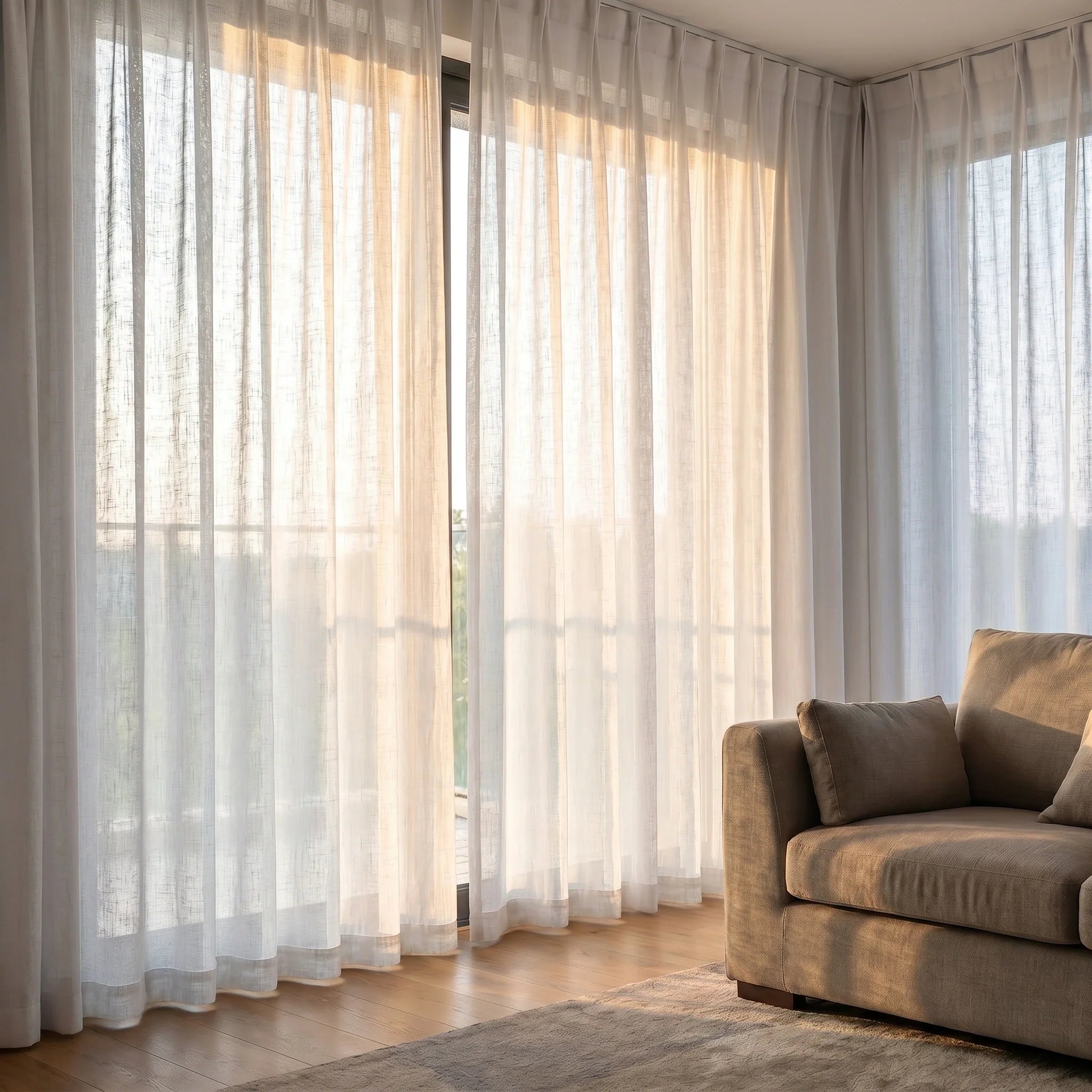 Custom Linen Sheer Solid Curtains