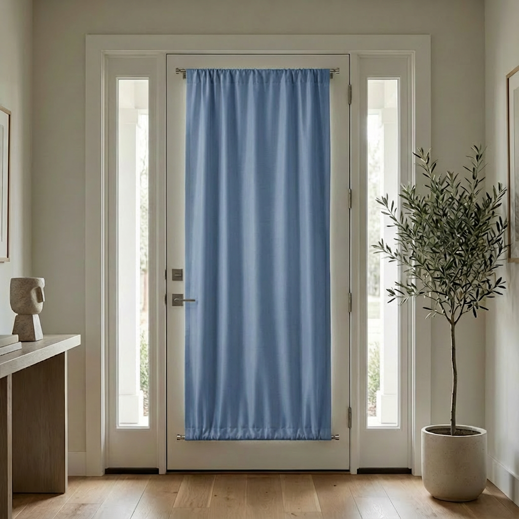 Custom Luxury Silk-Fiber French Door Blackout Curtains-28