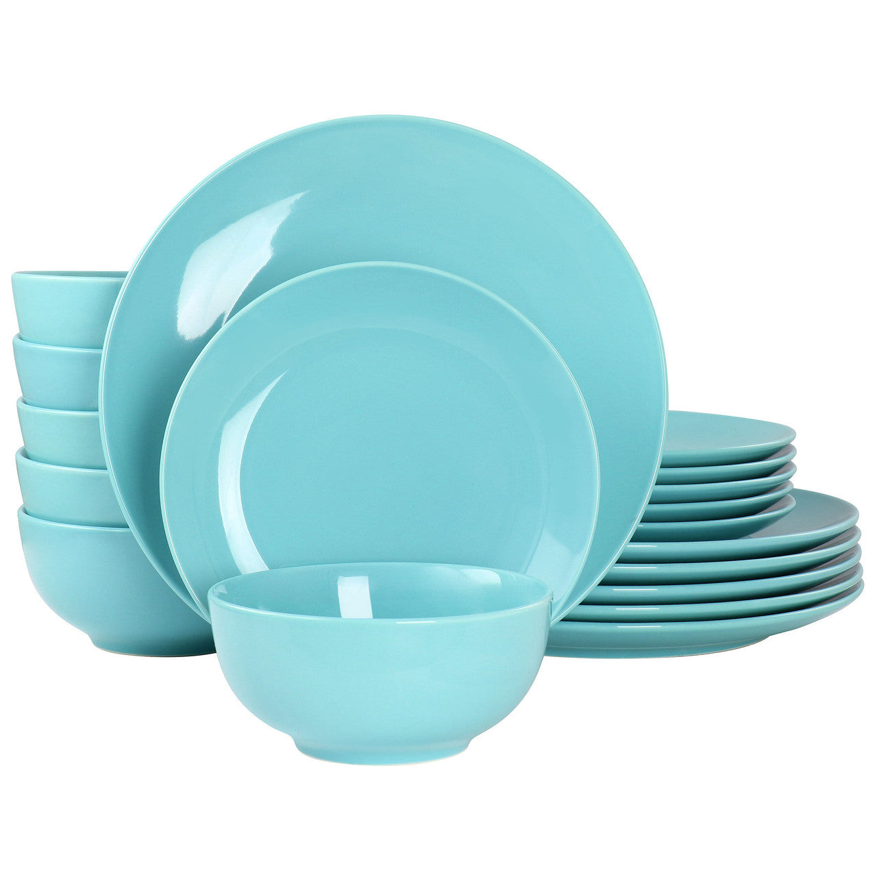 Elama Luna 18 Piece Porcelain Dinnerware Set in Blue-0