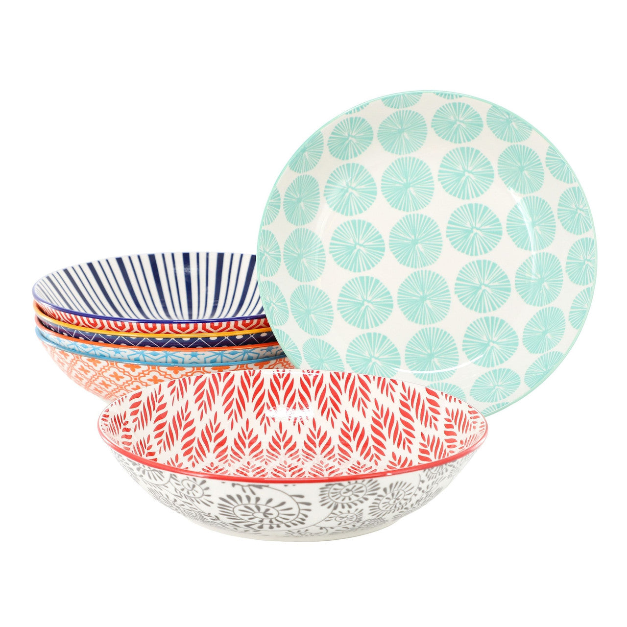 Elama Giovanna 6 Piece Assorted Porcelain Bowl Set-0