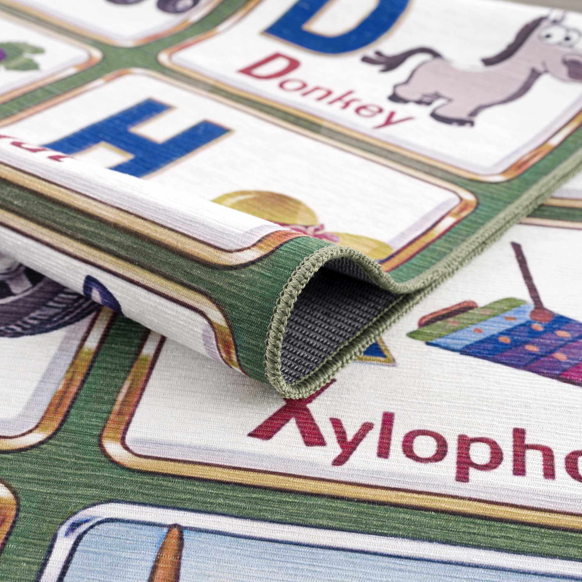 Osric Colorful Alphabet Washable Kids Rug - Clearance