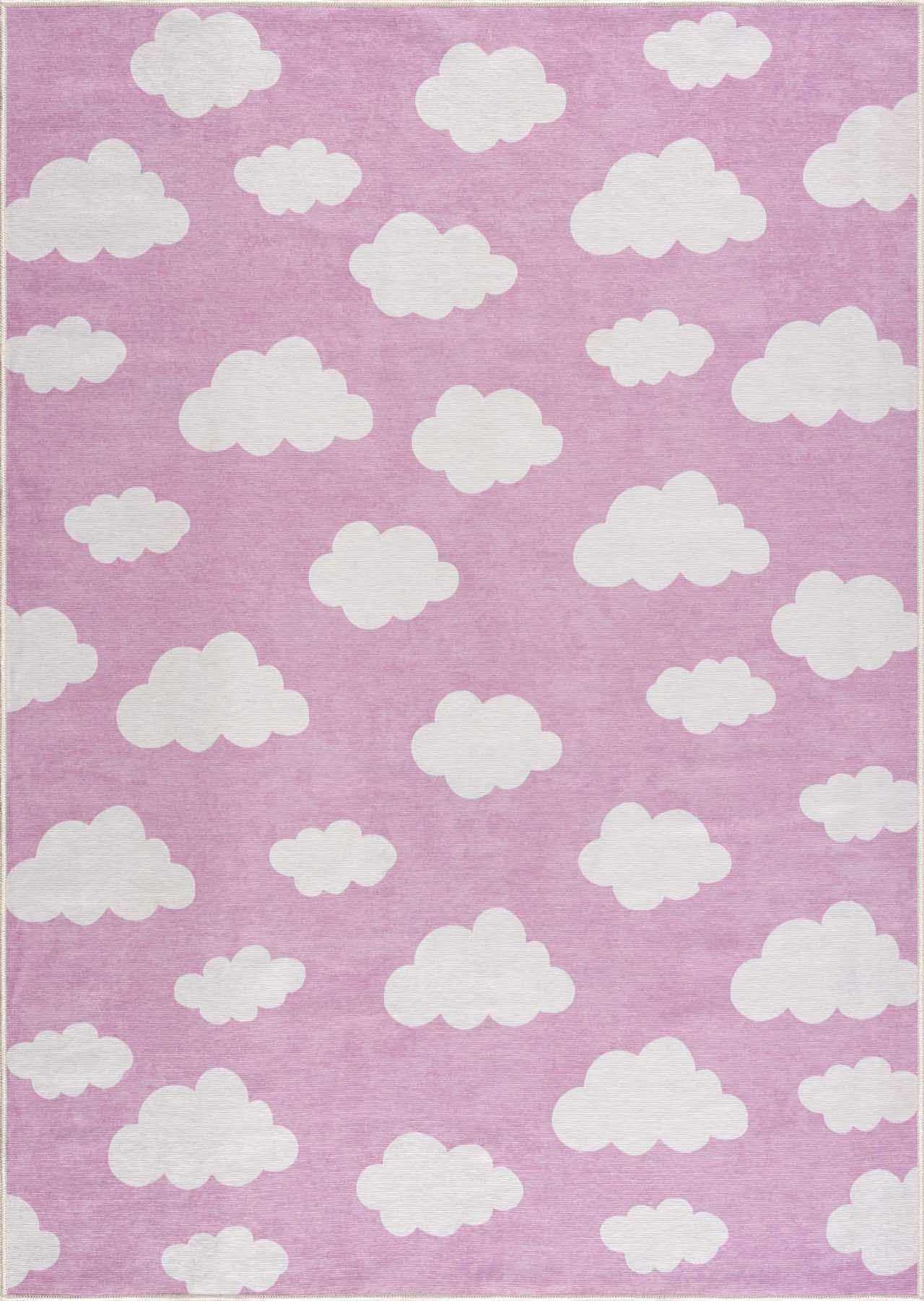 Nizar Pink Cloud Washable Kids Rug - Clearance