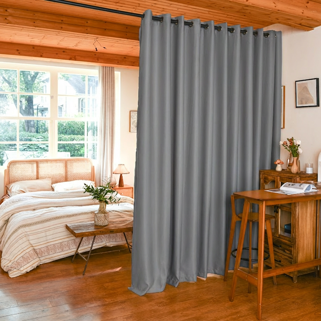 Custom Luxury Silk Fibers Blackout Room Divider Curtains-8
