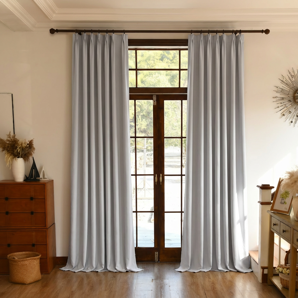 Custom Total Blackout Silk-Fiber Curtains
