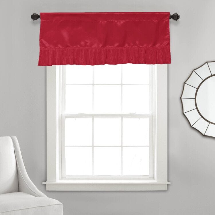 Tache Satin Romantic Red Victorian Glam Window Curtain 18x52" Valance (HY4174)-0
