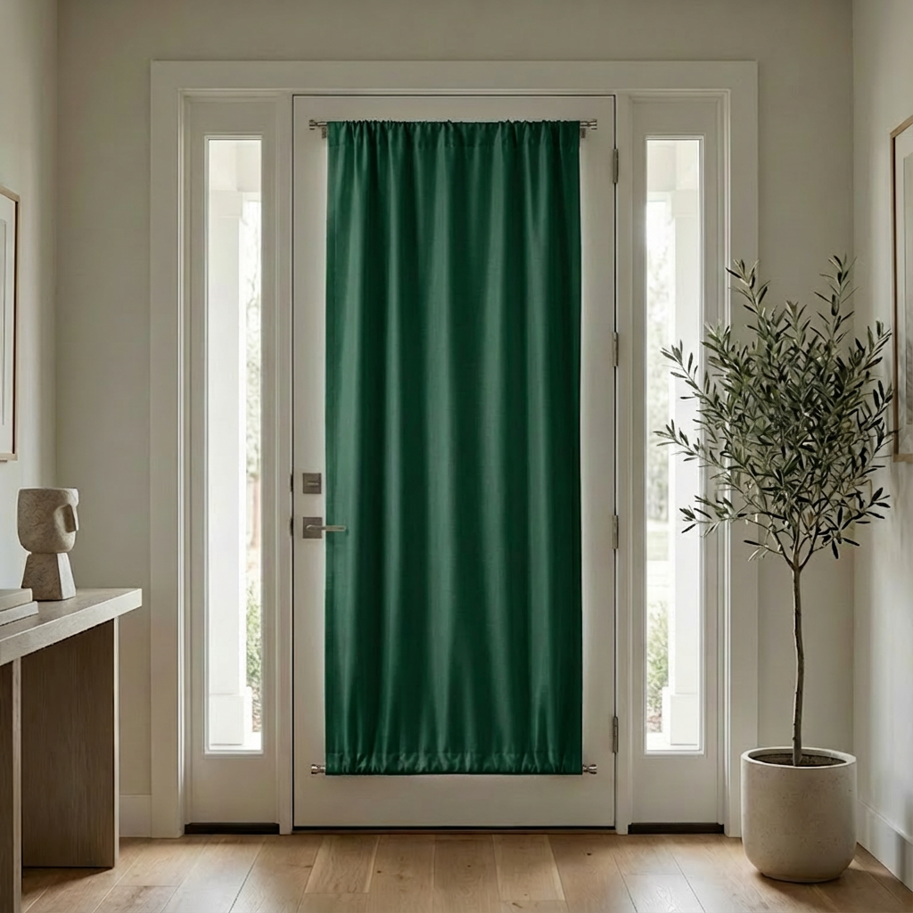 Custom Luxury Silk-Fiber French Door Blackout Curtains-25