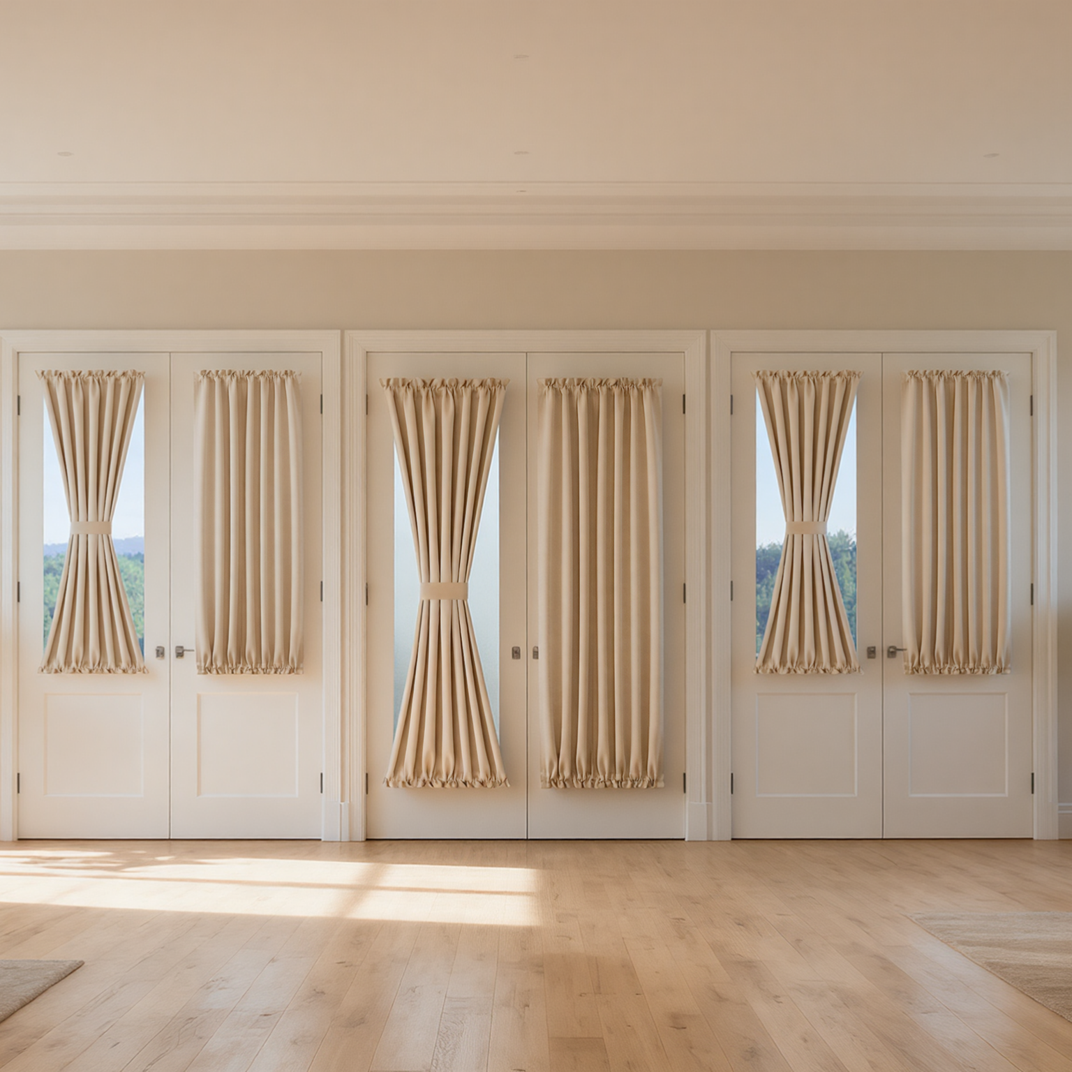 Custom Luxury Silk-Fiber French Door Blackout Curtains-2
