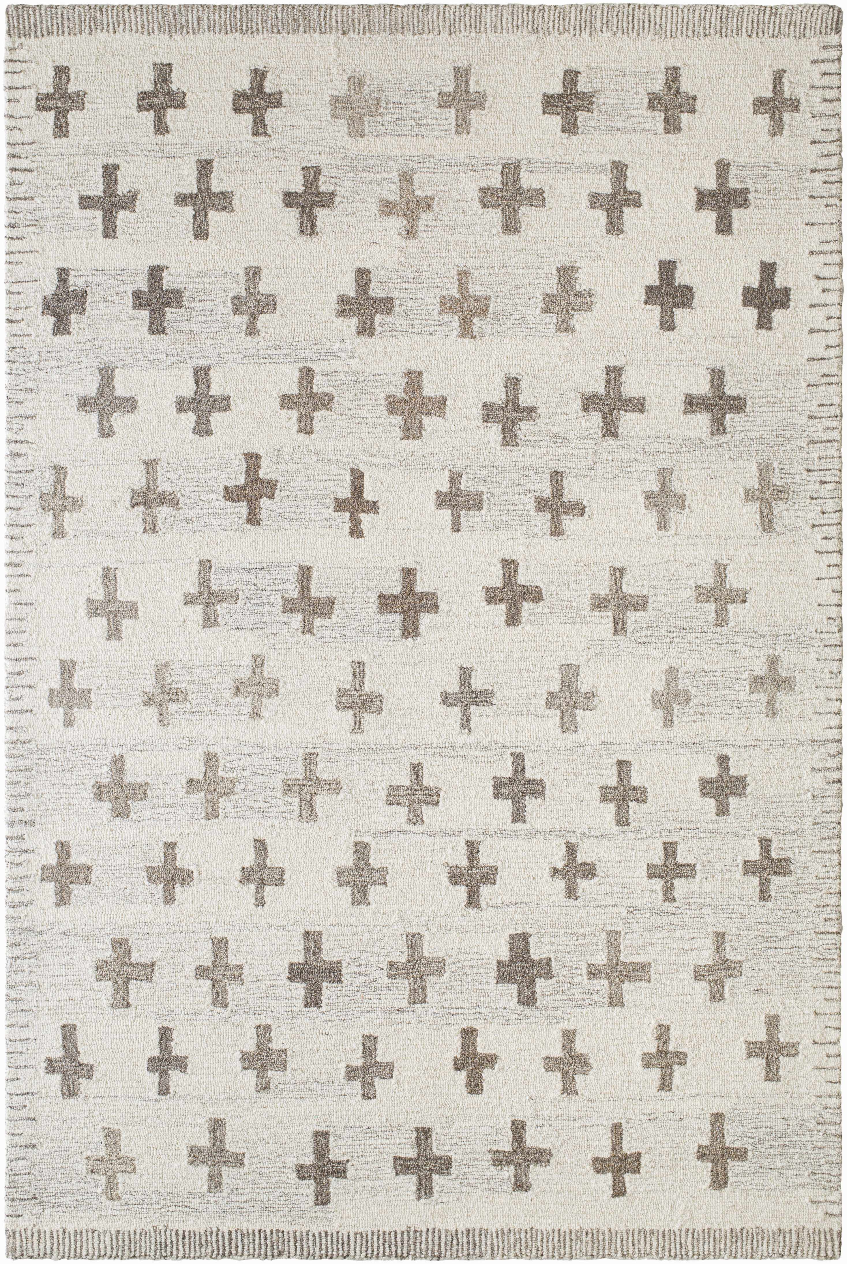 Lotta Ivory Modern Wool Area Rug