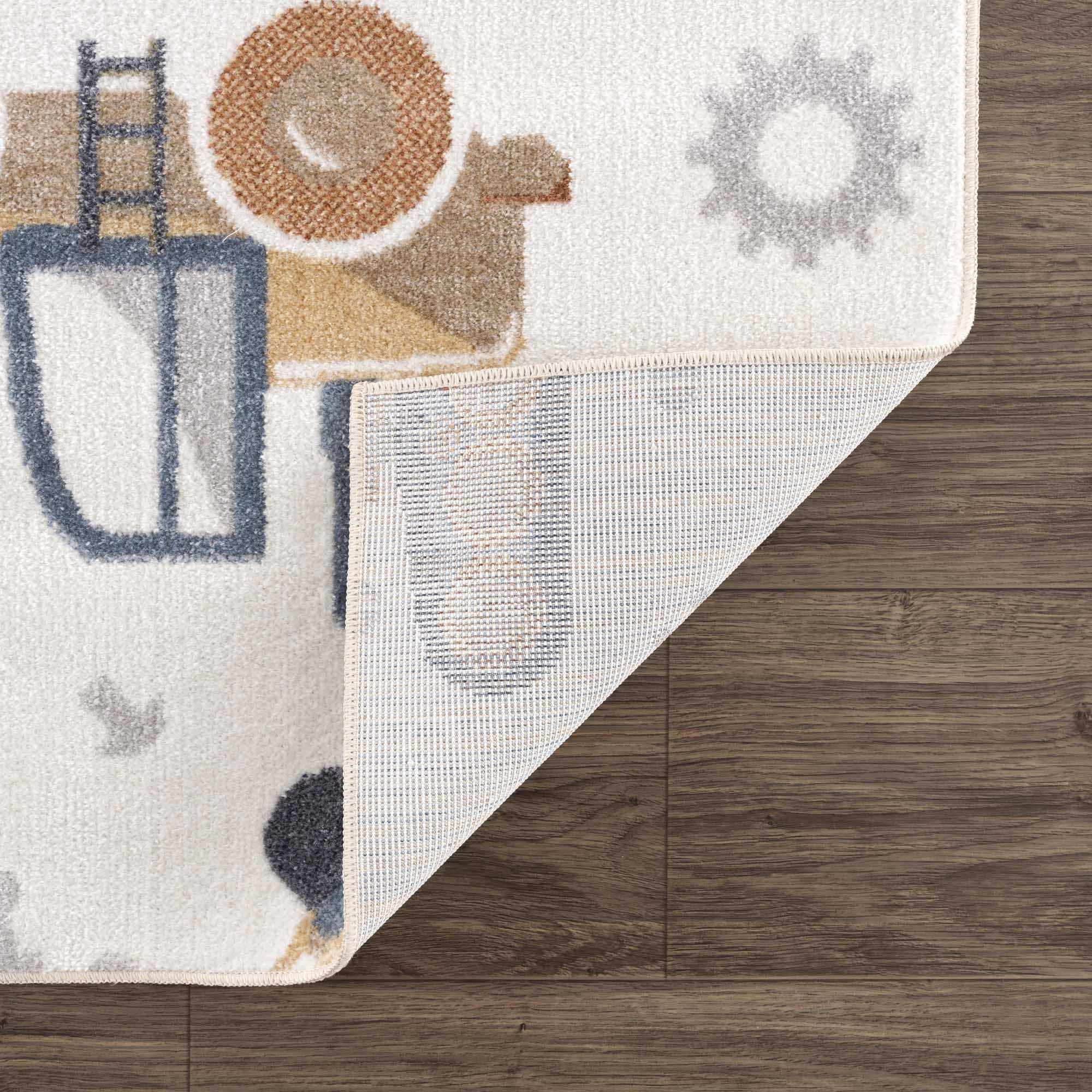 Construction Washable Kids Area Rug