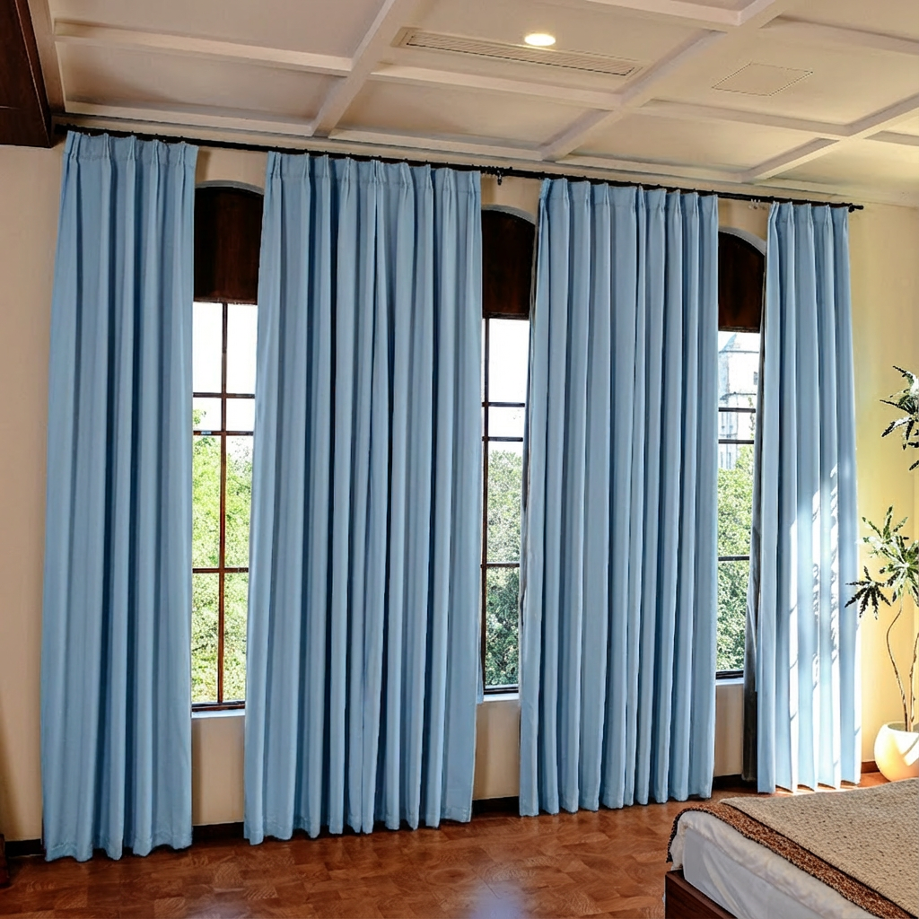 Custom Luxury Silk-Fiber Blackout Curtains-28
