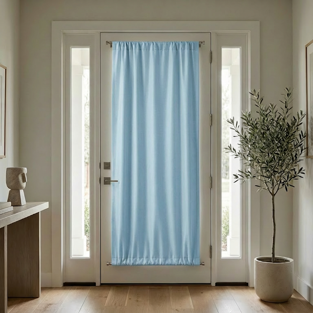 Custom Luxury Silk-Fiber French Door Blackout Curtains-27
