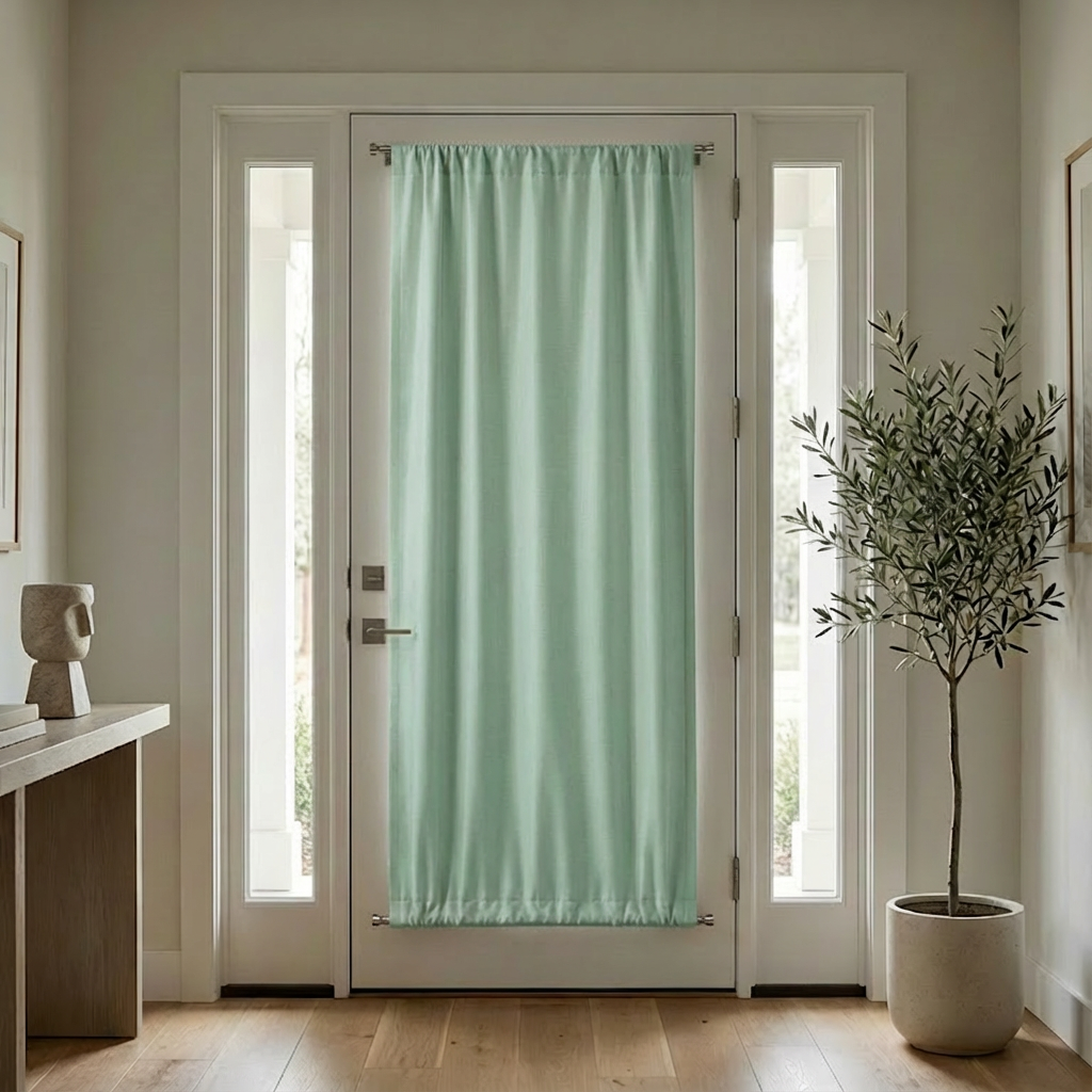 Custom Luxury Silk-Fiber French Door Blackout Curtains-23