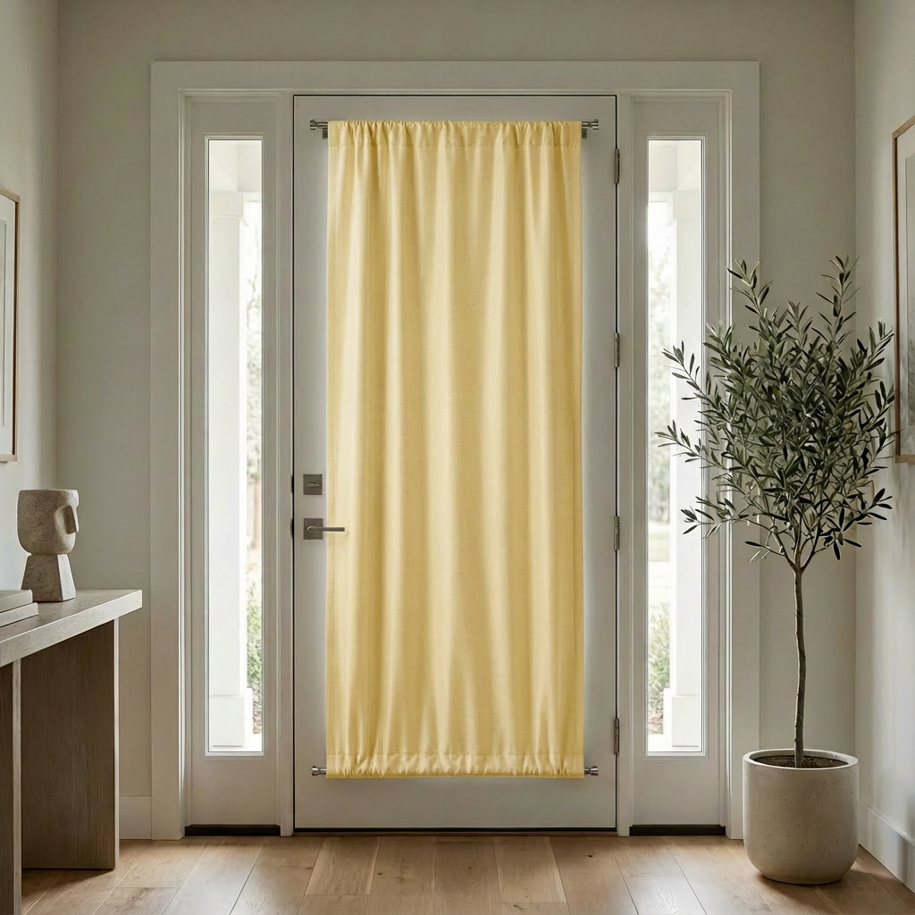Custom Luxury Silk-Fiber French Door Blackout Curtains-14