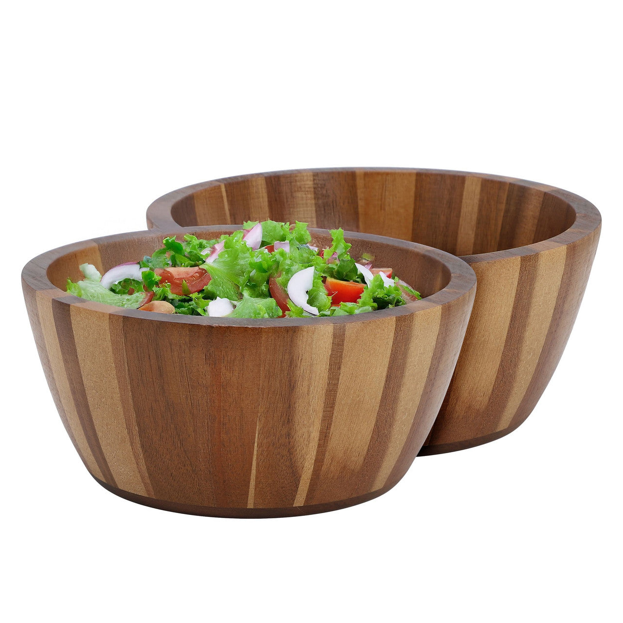 MegaChef 2 Piece 8.5 Inch Acacia Wood Salad Bowl Set-0