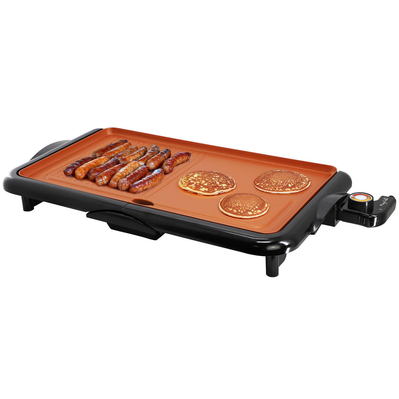 MegaChef 18.89 Inch Electric Grill and Griddle in Black with Copper Coating-0