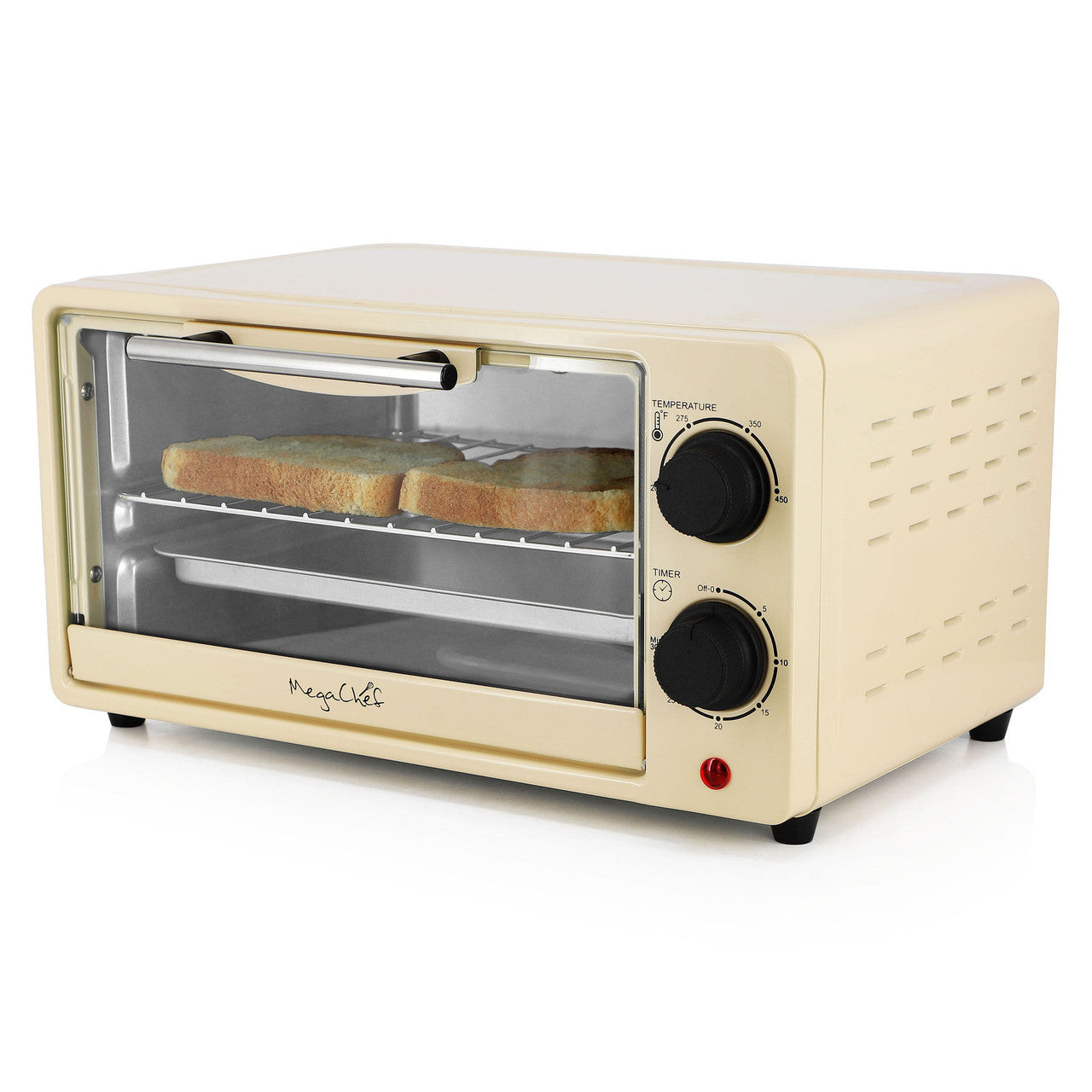 MegaChef 9.5 Quart Electric Counter Top Toaster Oven in Cream-0