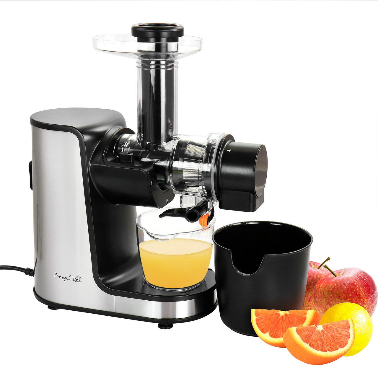 MegaChef Masticating Slow Juicer Extractor with Reverse Function, Cold Press Juicer Machine with Qu-0