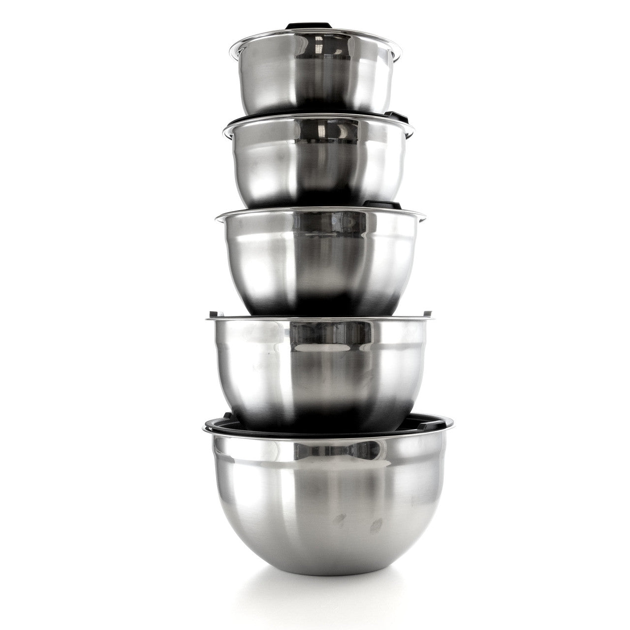 MegaChef 5 Piece Multipurpose Stackable Mixing Bowl Set with Lids-0