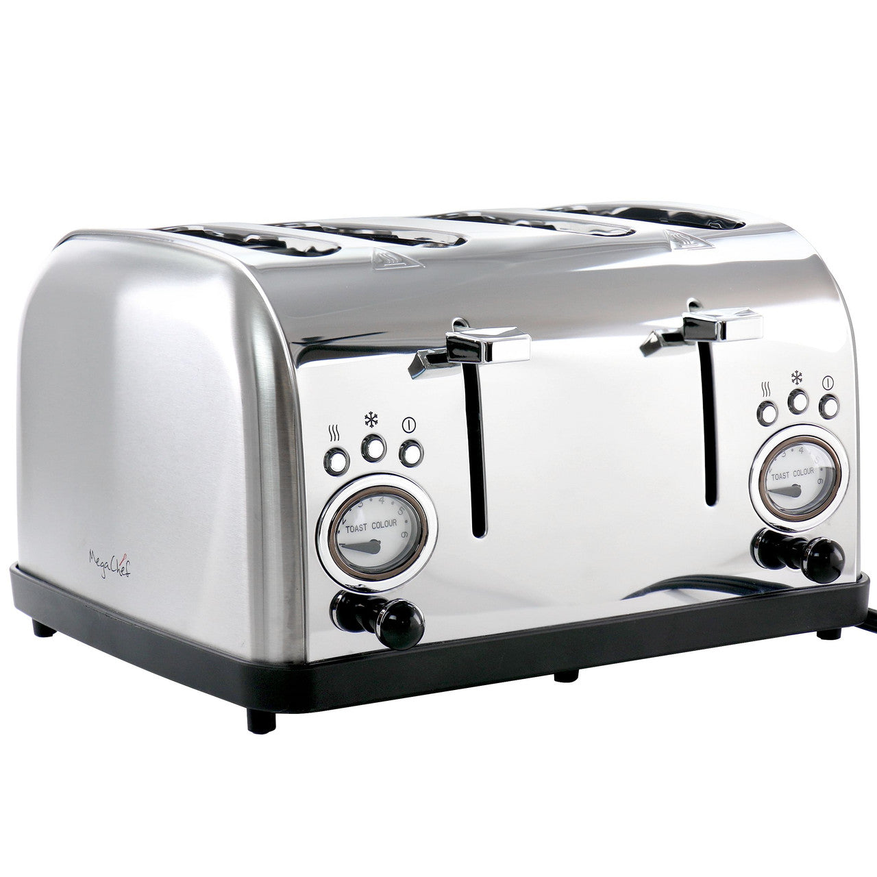 MegaChef 4 Slice Wide Slot Toaster with Variable Browning in Silver-0