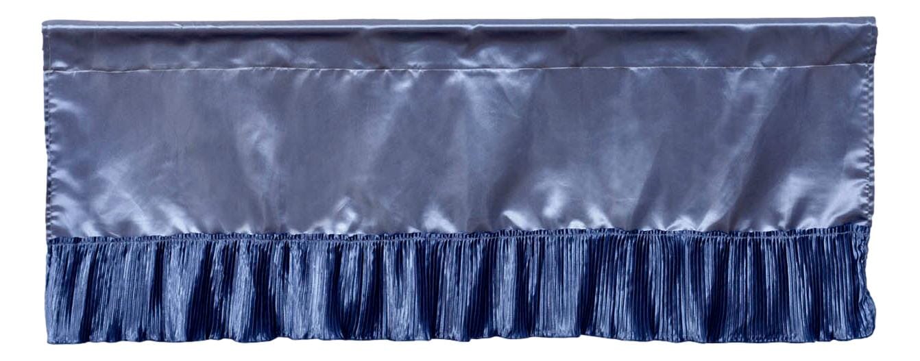 Tache Satin Ruffle Sweet Victorian Window Curtain Tailored Valance 18x52" Blue (MZ002)-1