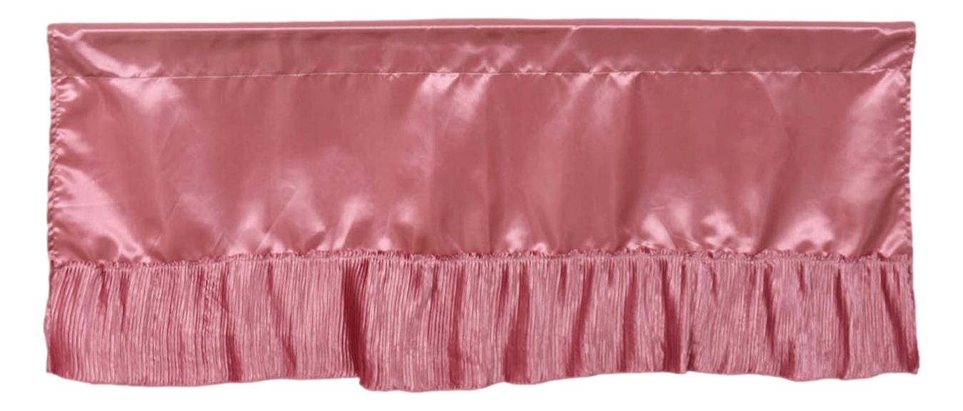 Tache Satin Ruffle Sweet Victorian Window Curtain Tailored Valance 18x52" Pink (MZ002)-1