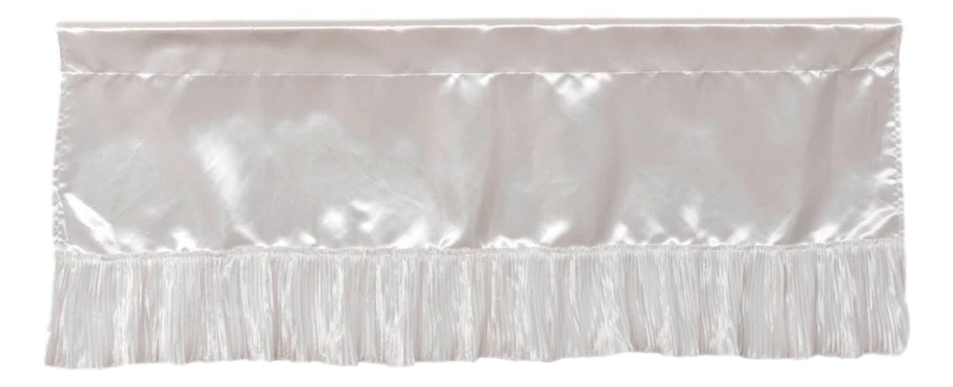 Tache Satin Ruffle Sweet Victorian Window Curtain Tailored Valance 18x52" White (MZ002)-1