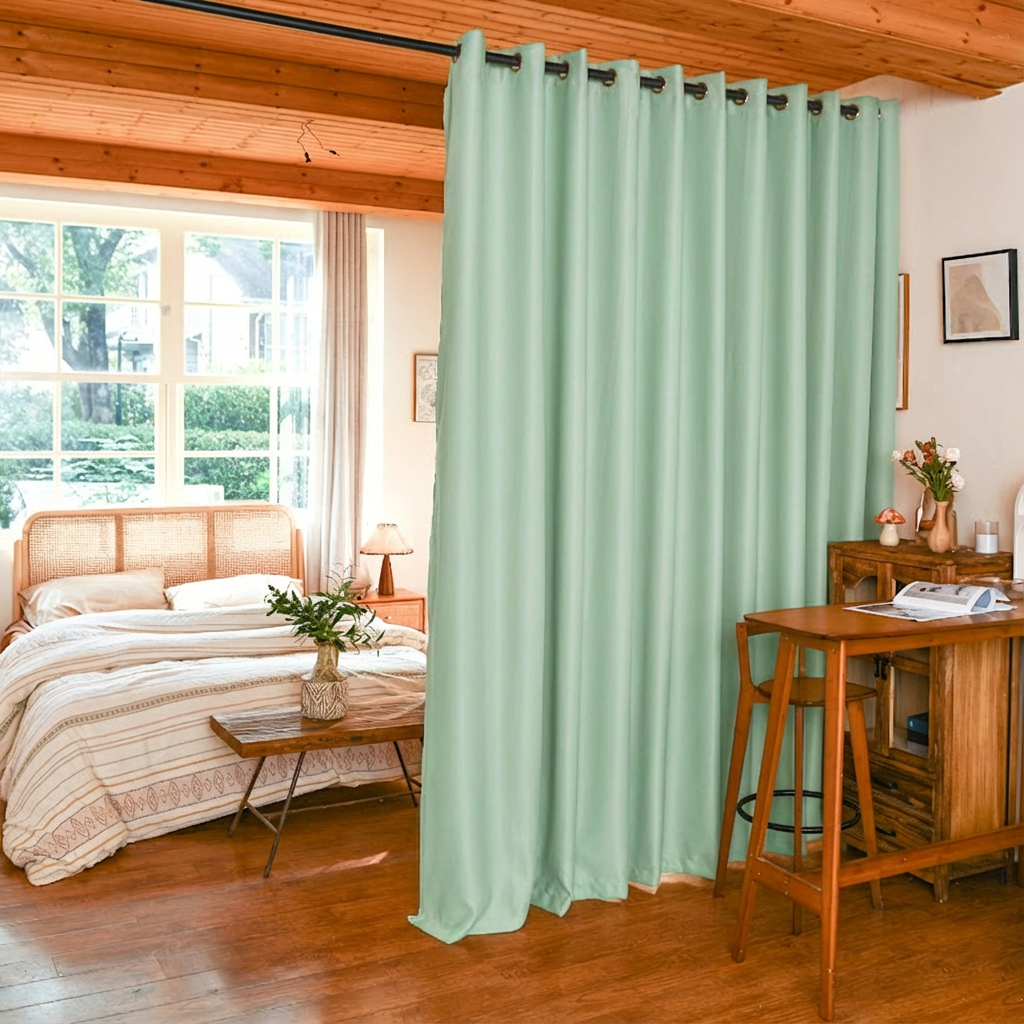 Custom Luxury Silk Fibers Blackout Room Divider Curtains-22