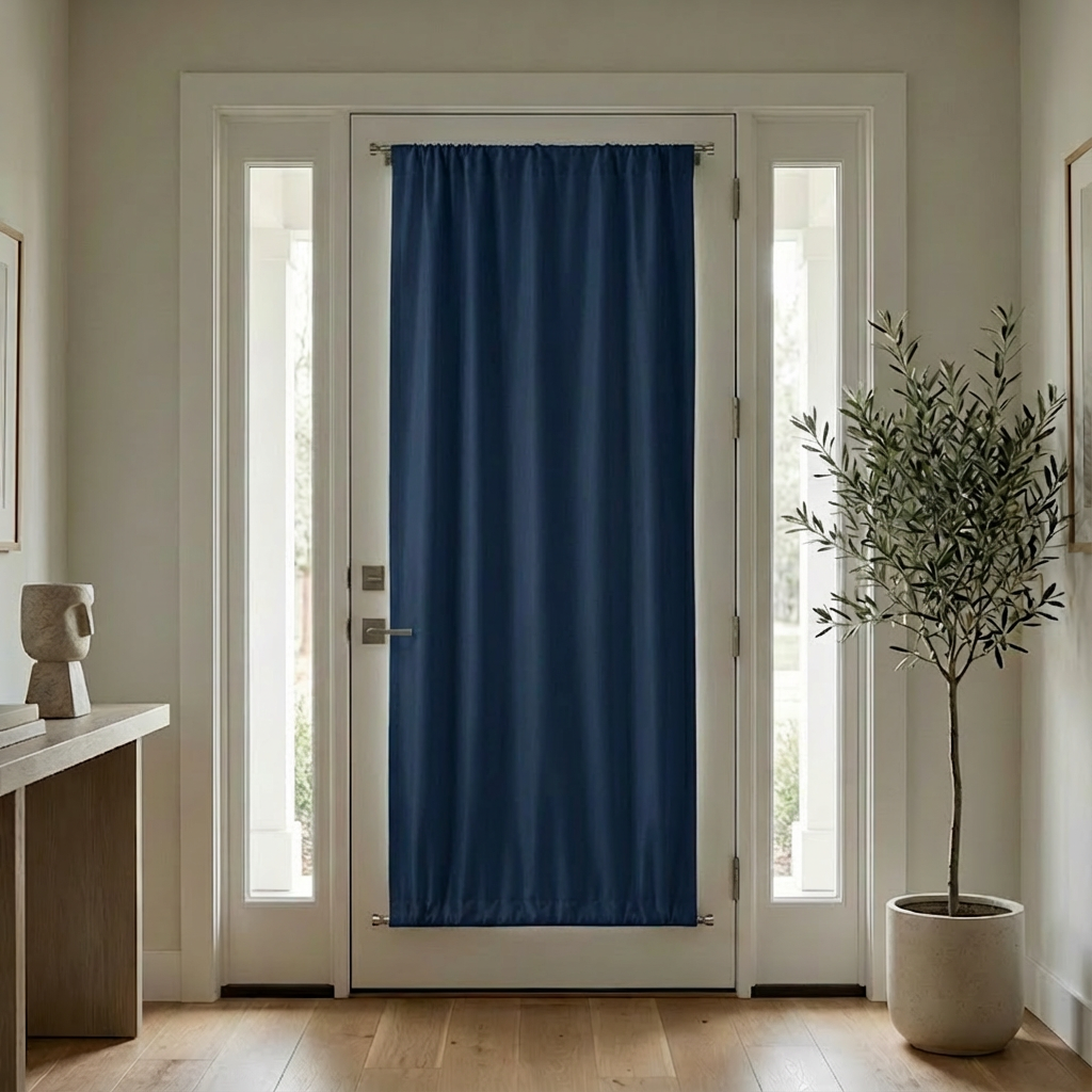 Custom Luxury Silk-Fiber French Door Blackout Curtains-31