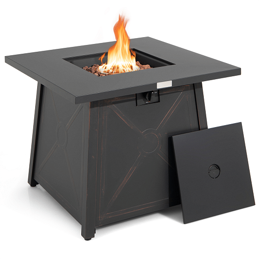 30 Inch Square Propane Gas Fire Table with Waterproof Cover-0
