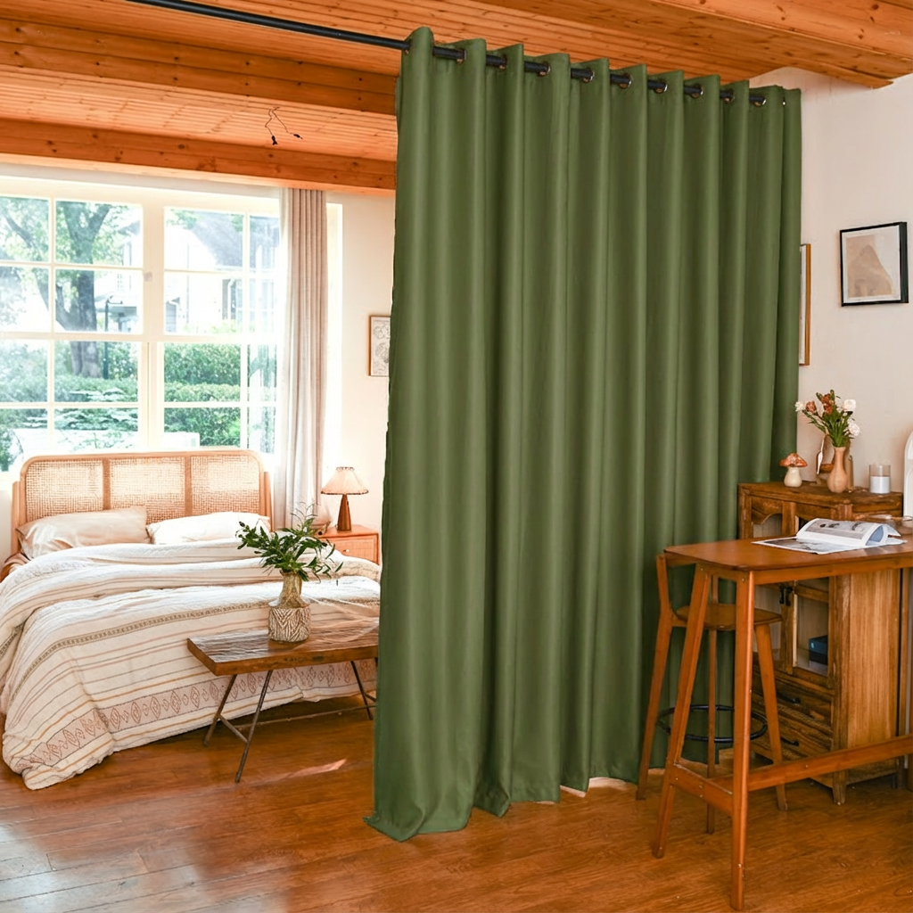 Custom Luxury Silk Fibers Blackout Room Divider Curtains-24