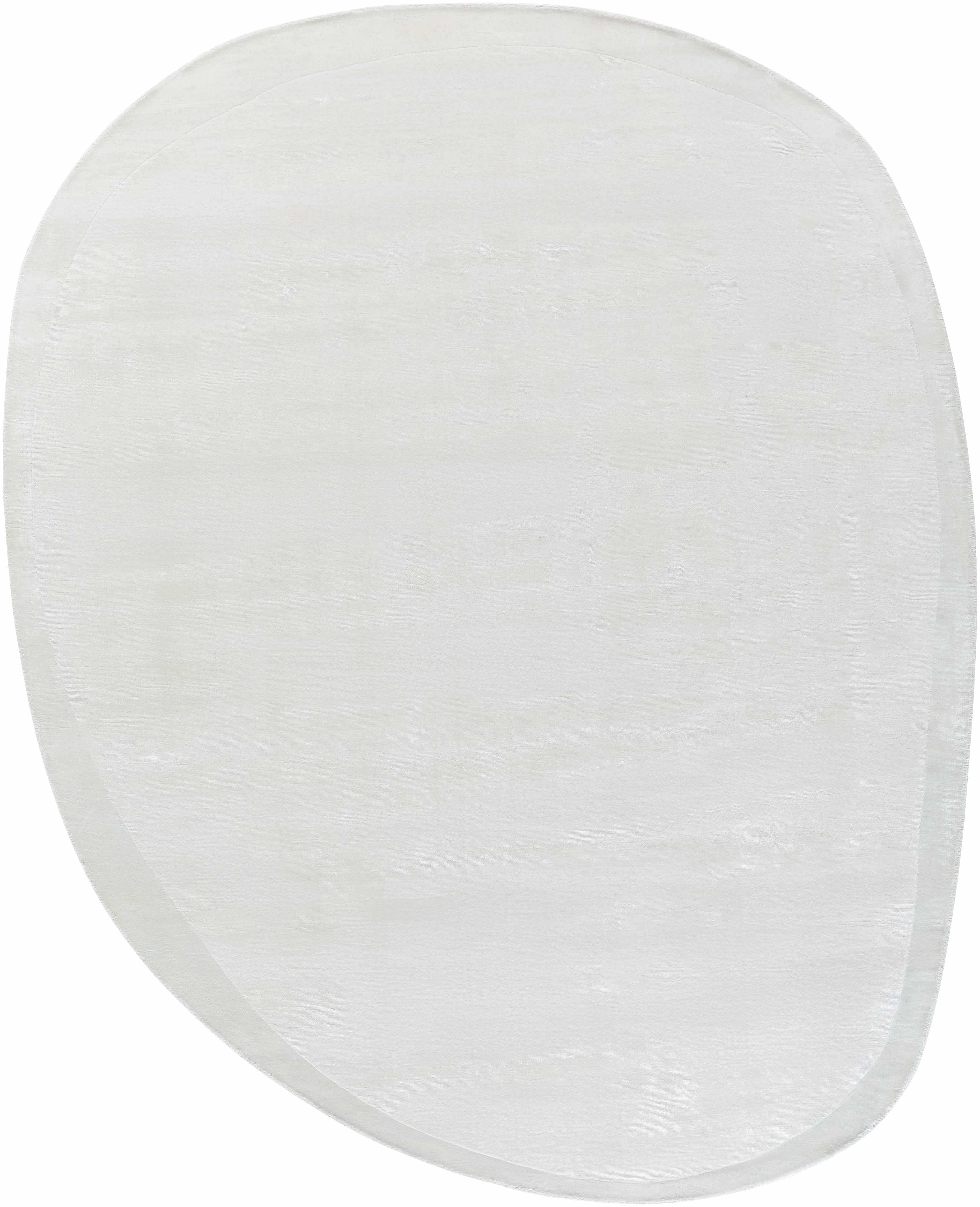 Anjang Modern Faux Silk Rug in Ivory White