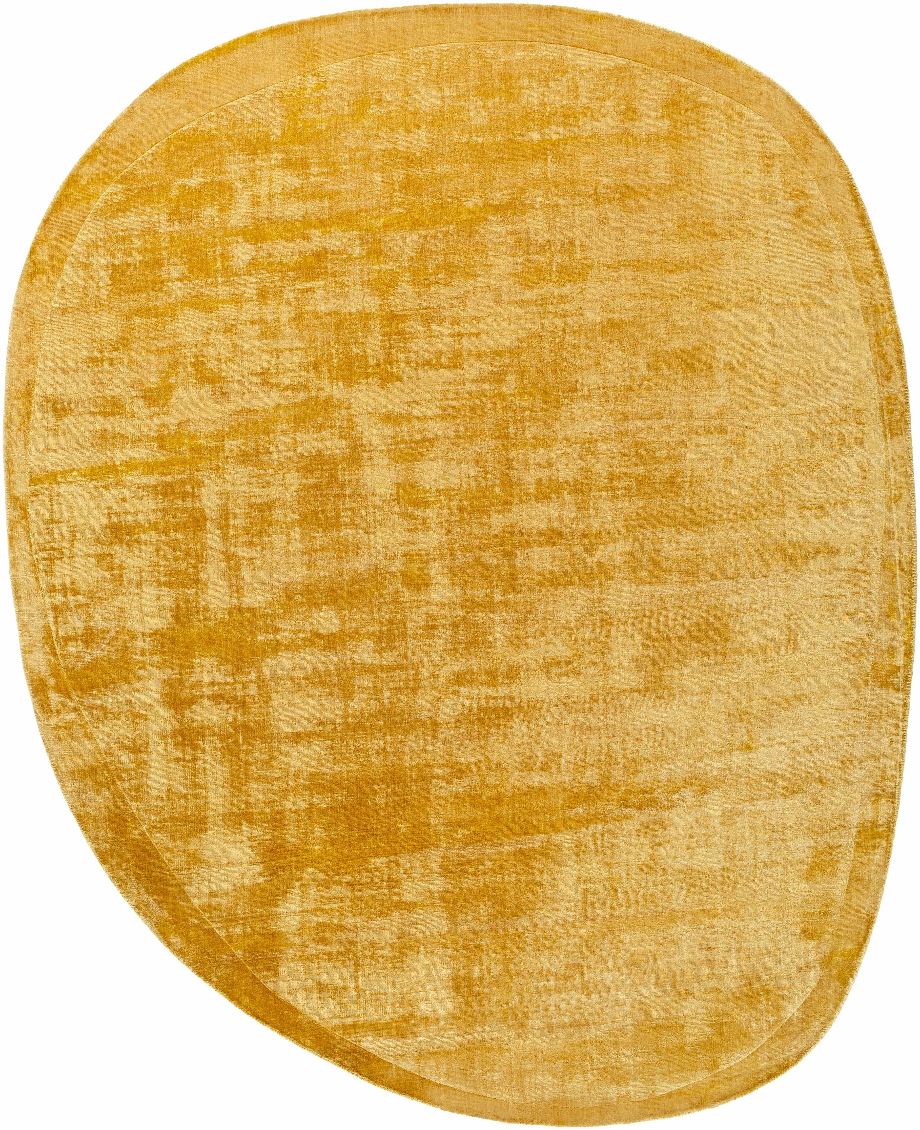 Anjang Modern Faux Silk Rug in Yellow