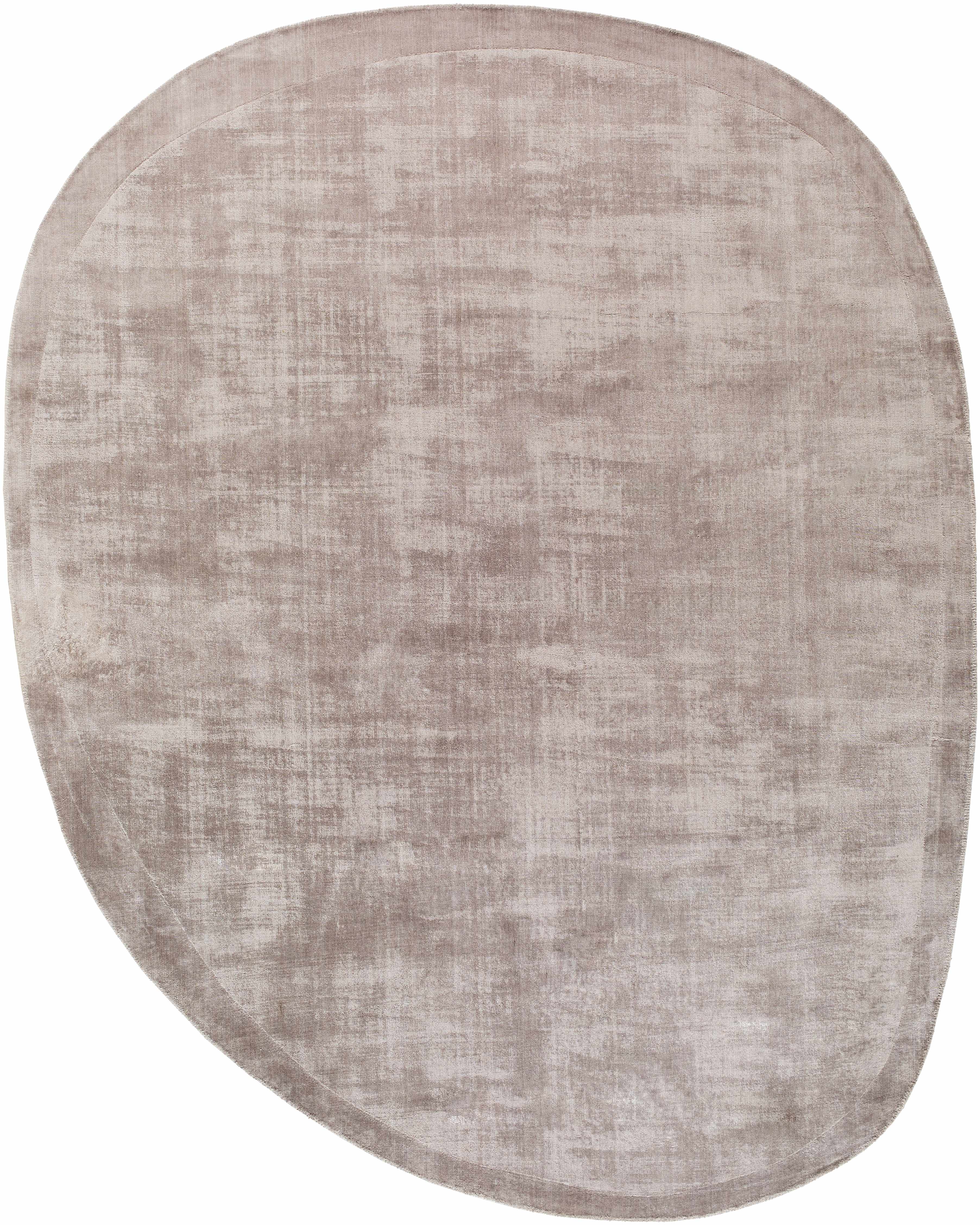 Anjang Modern Faux Silk Rug in Beige