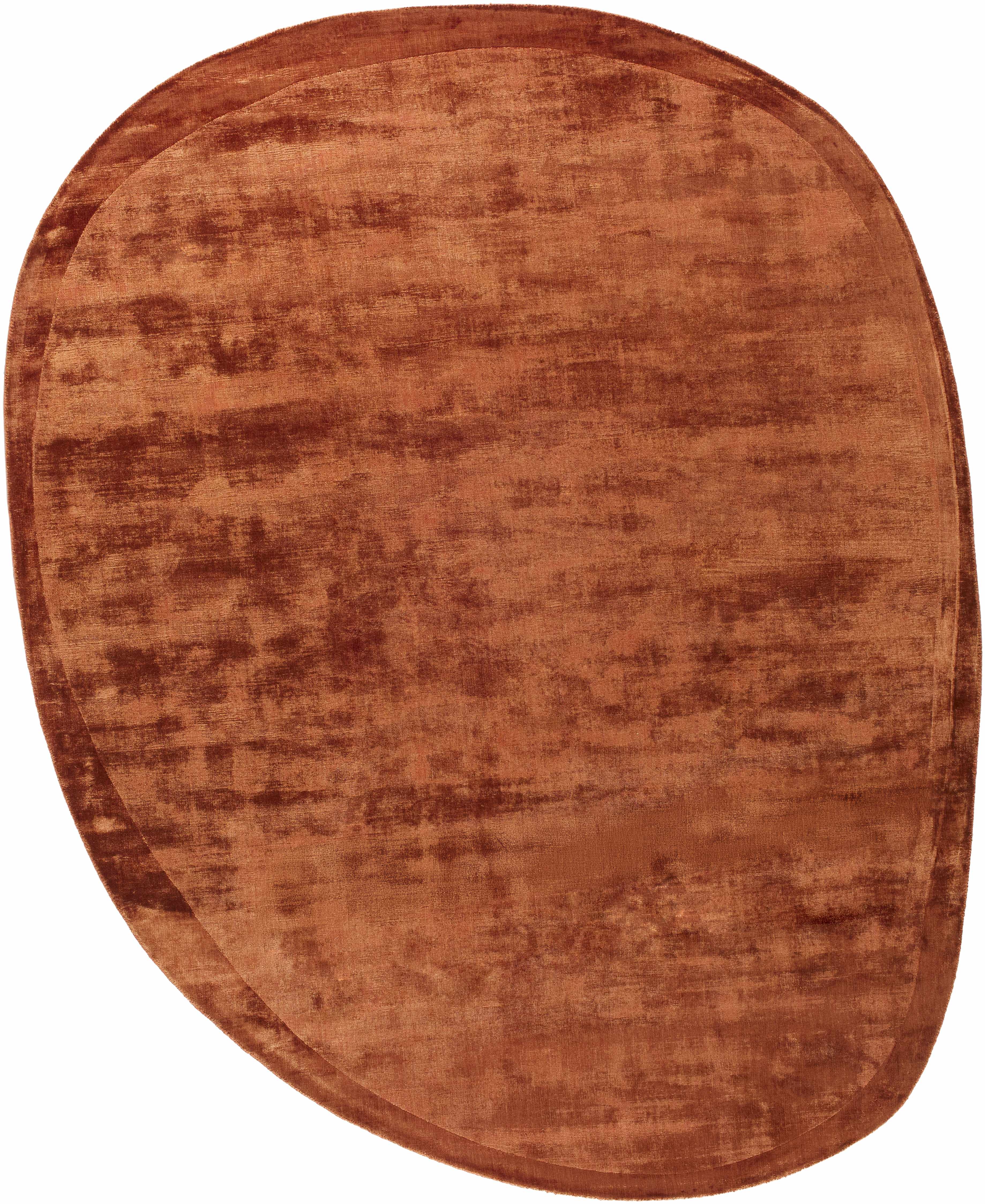 Anjang Modern Faux Silk Rug in Brown