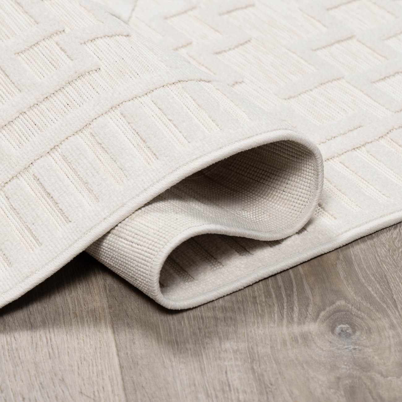 Plumtree 3D White Outdoor Rug