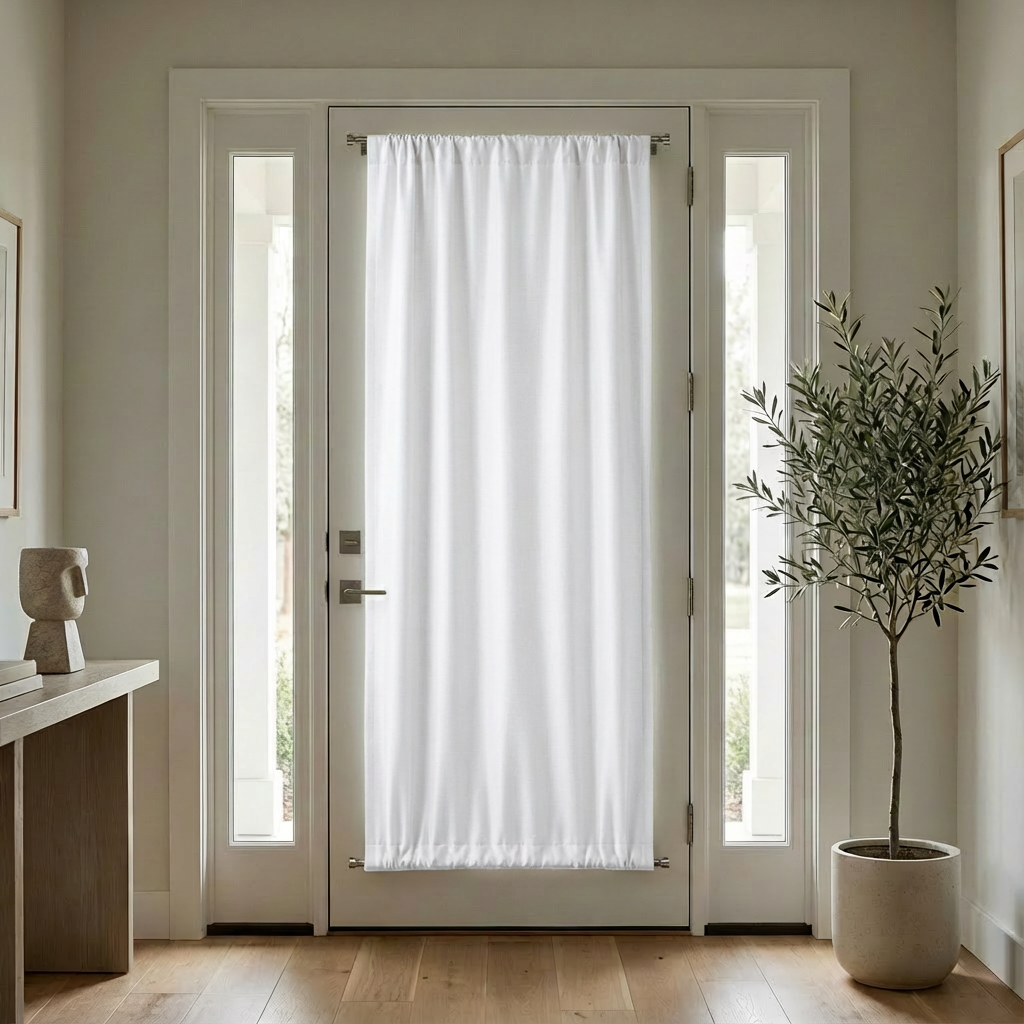 Custom Luxury Silk-Fiber French Door Blackout Curtains-5