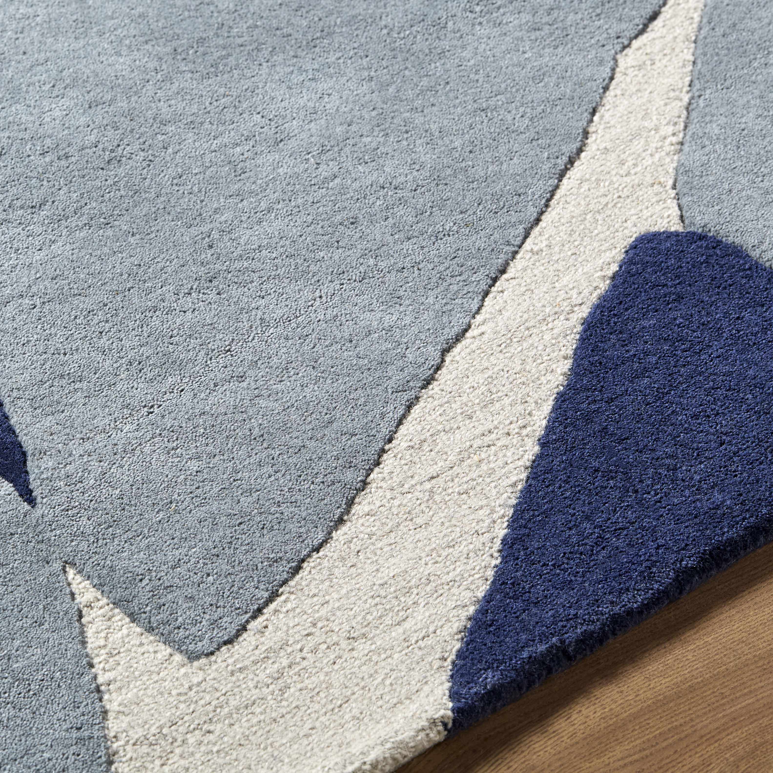 Robbins Modern Blue Wool Rug
