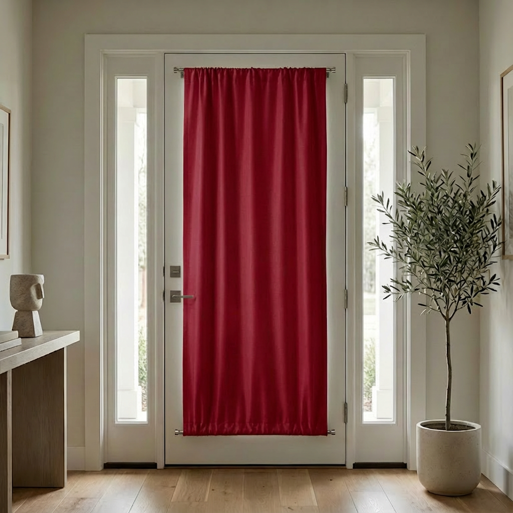 Custom Luxury Silk-Fiber French Door Blackout Curtains-19