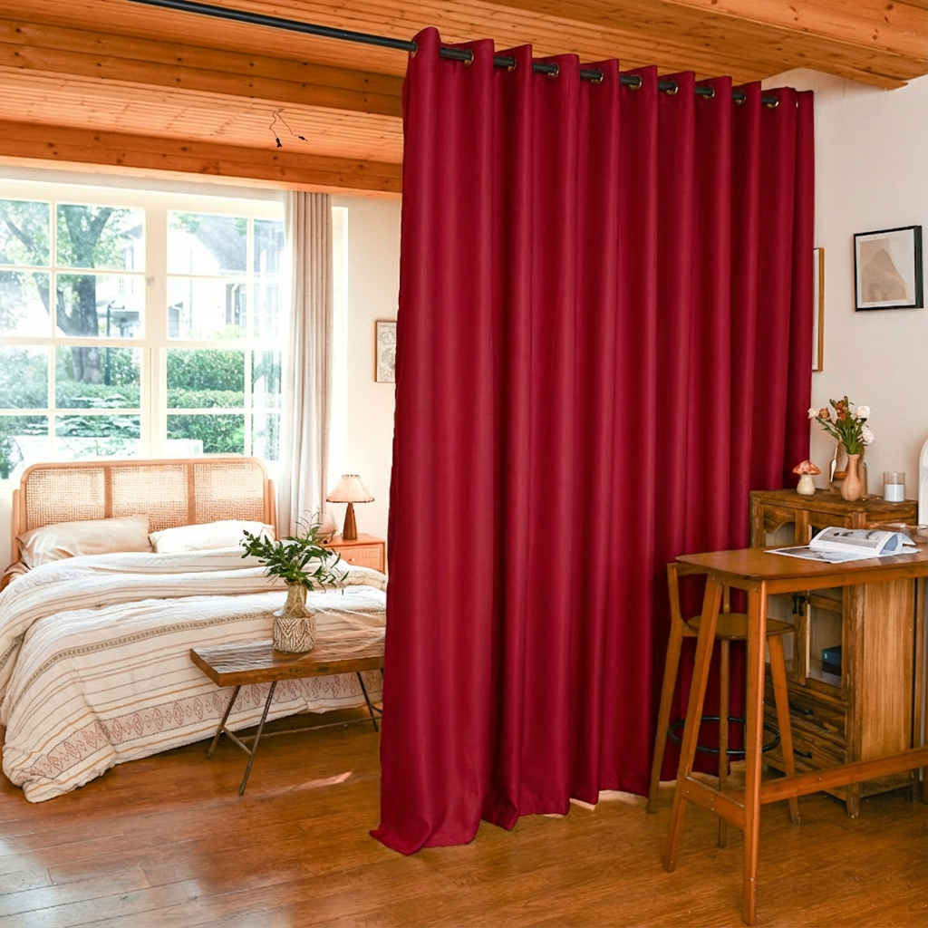 Custom Luxury Silk Fibers Blackout Room Divider Curtains-19