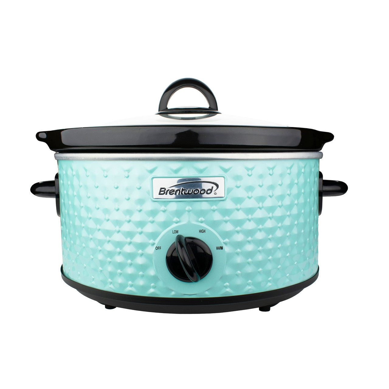 Brentwood 3.5 Quart Diamond Pattern Slow Cooker in Blue-0