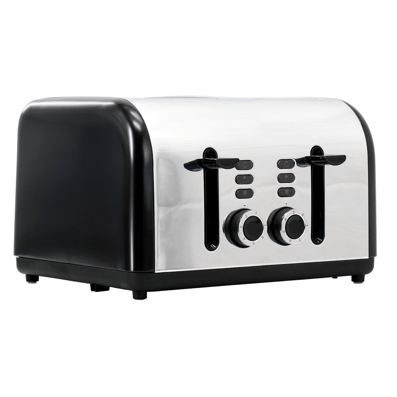 Redmond 4-Slice Wide Slot 1400W Stainless Steel Toaster in Black-0