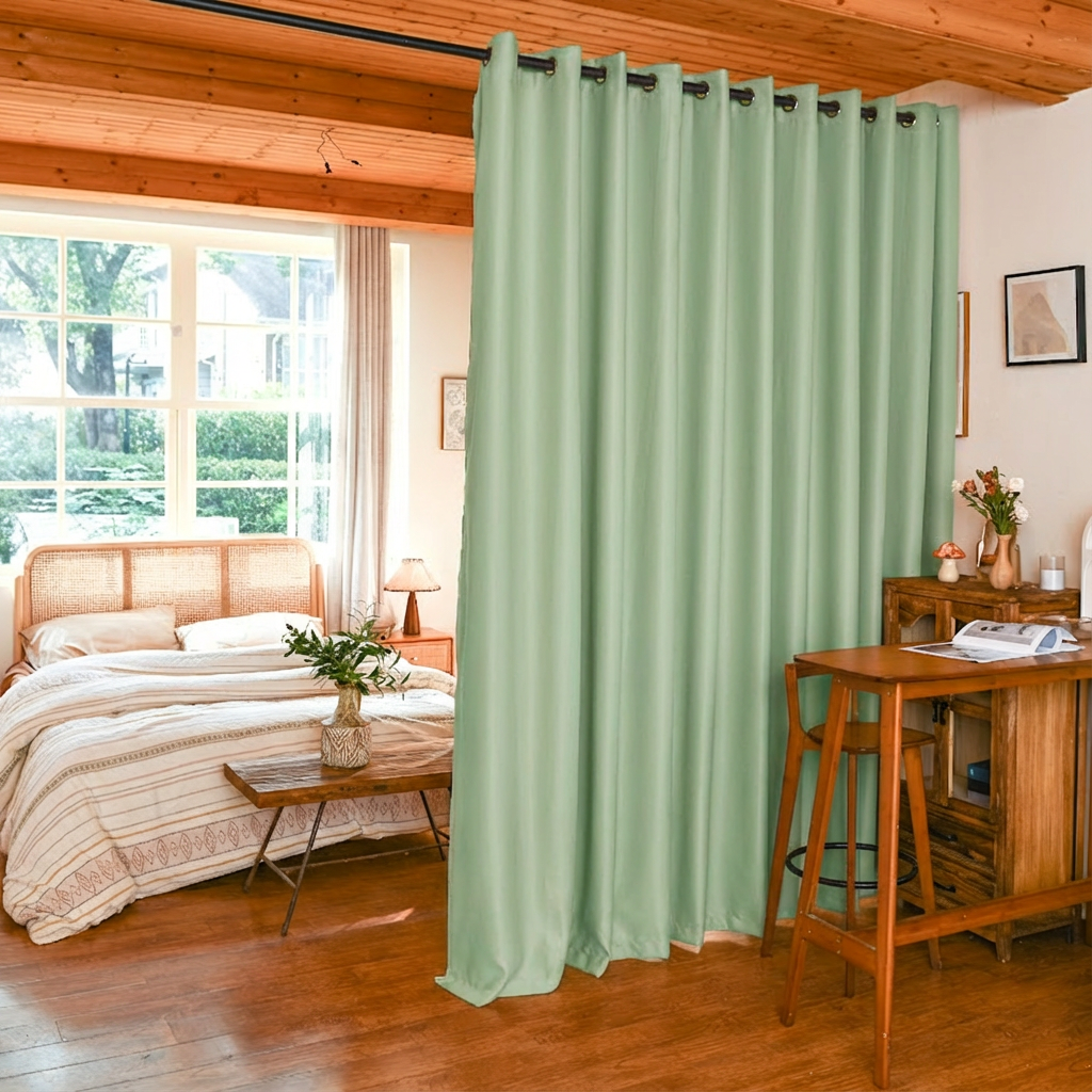 Custom Luxury Silk Fibers Blackout Room Divider Curtains-21