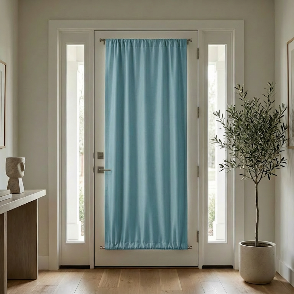 Custom Luxury Silk-Fiber French Door Blackout Curtains-29