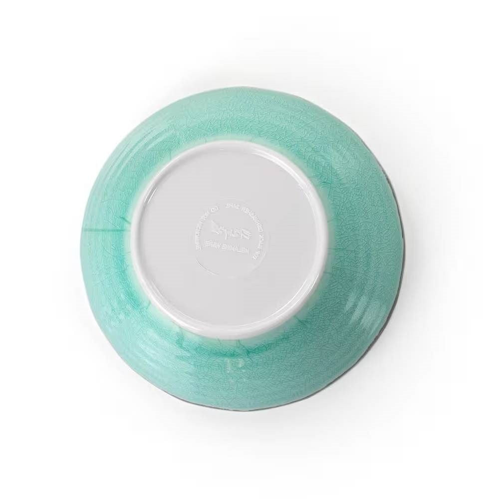 12-Piece Melamine Plates Bowls Dinnerware Set in Turquoise Blue - Service for 4-0