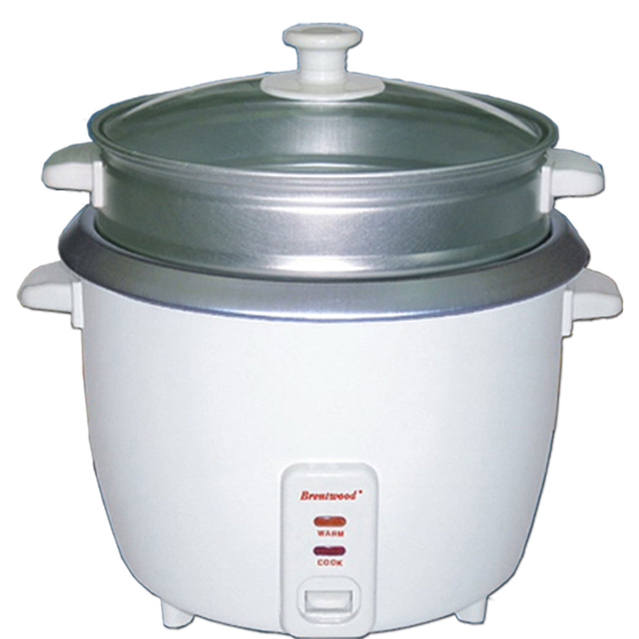 Brentwood 4 Cup Rice Cooker / Non-Stick with Steamer in White-0