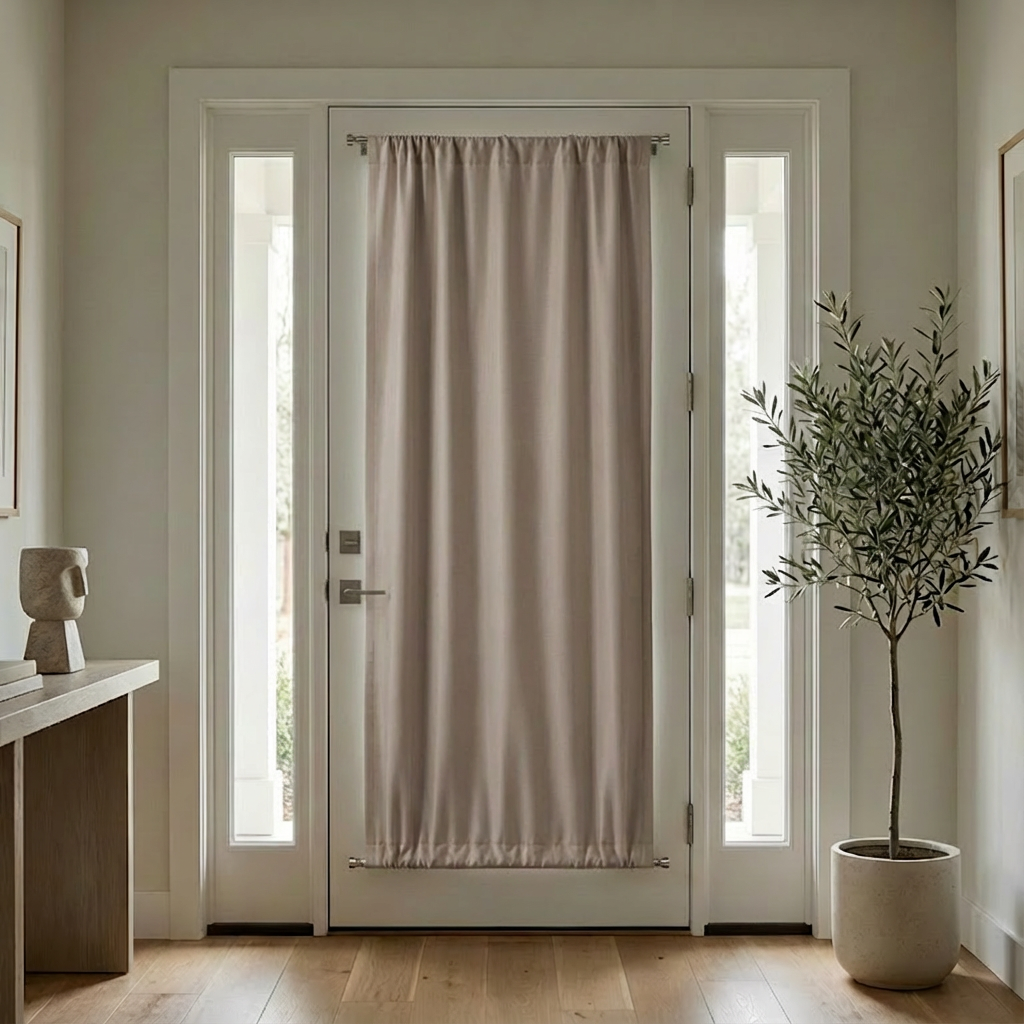 Custom Luxury Silk-Fiber French Door Blackout Curtains-12