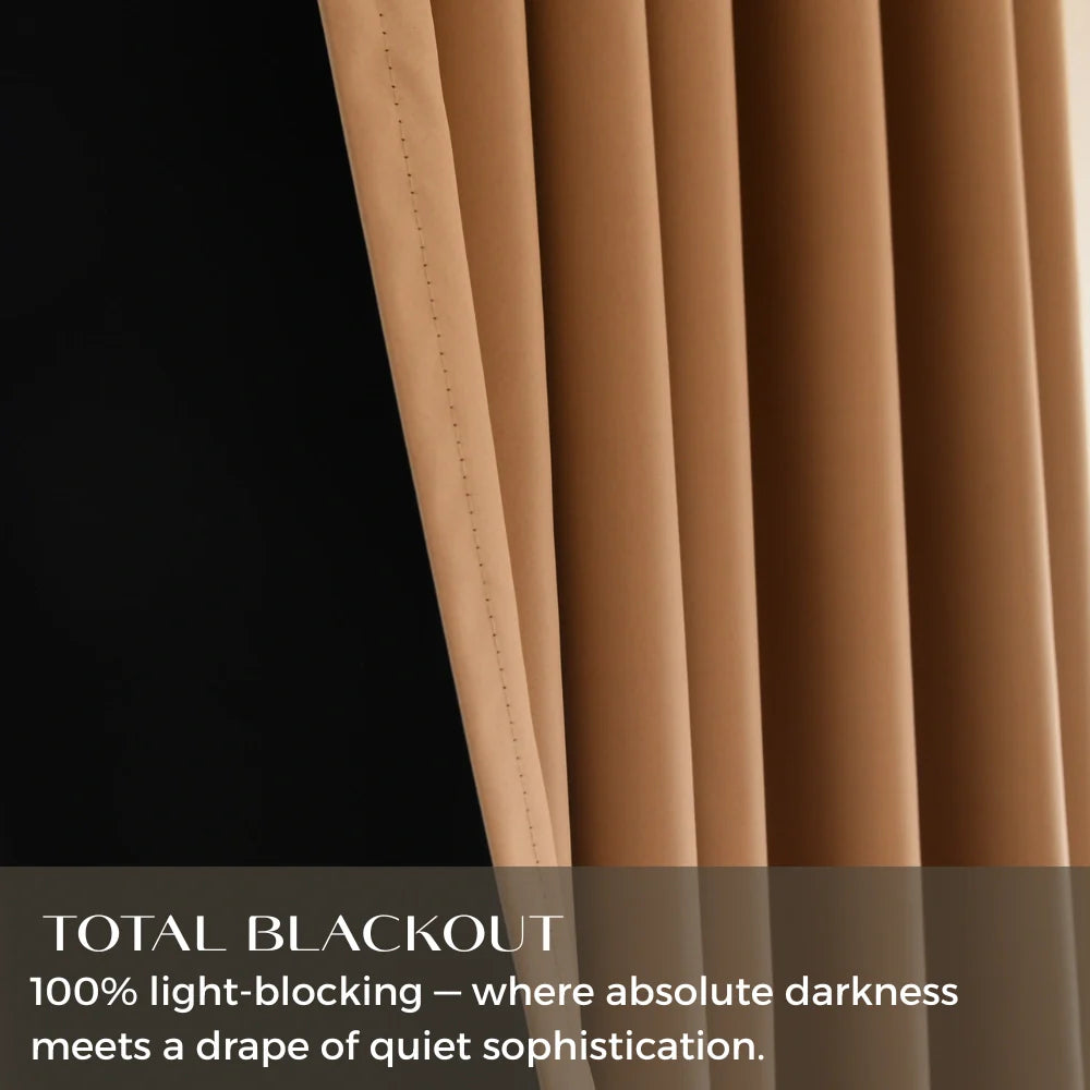 Custom Total Blackout Silk-Fiber Curtains